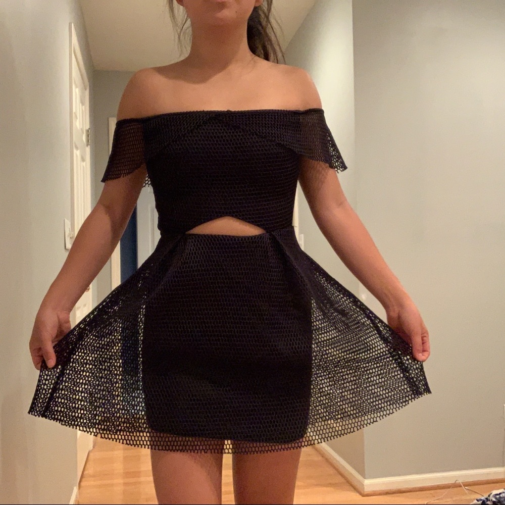 ASOS Missguided black strapless dress